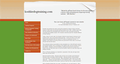 Desktop Screenshot of koehlerdogtraining.com