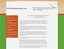 Tablet Screenshot of koehlerdogtraining.com